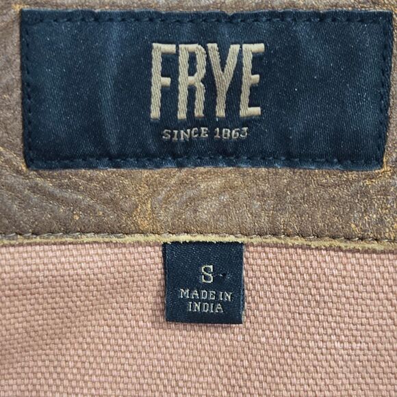 Frye Womens Moto Motorcycle Jacket Size Small Mauve Clay Canvas Denim Urban Boho - Picture 5 of 11